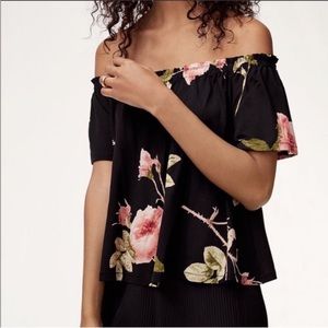 Aritizia Wilfred Off Shoulder Floral Top